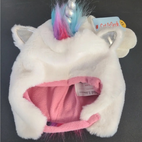 NWT Cat & Jack Baby Girls’ Fleece Trapper Winter Hat & Mittens Set - Picture 5 of 6